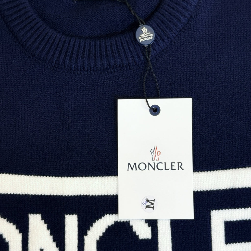 Letter pattern small logo knitted sweater