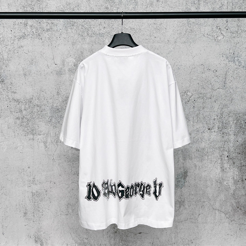Wear out finished clothing, spray printed short sleeved T-shirt