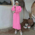 Long-Sleeve High-Waist Strap Sweater Dress