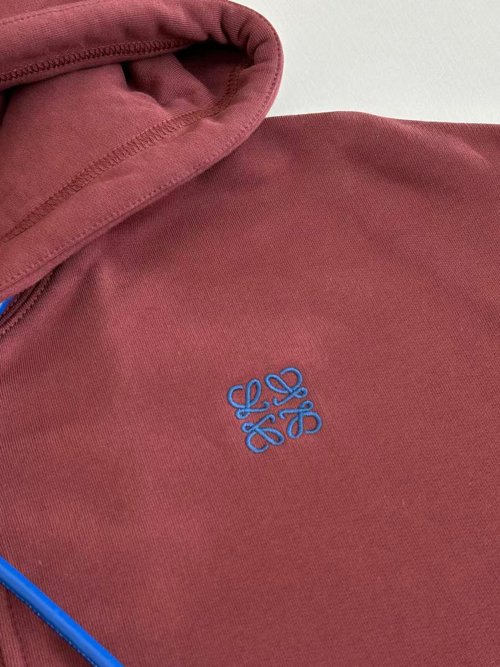 Embroidered zipper hooded sweatshirt jacket