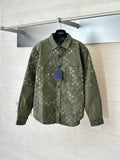 Full printed camouflage pointed collar long sleeved shirt