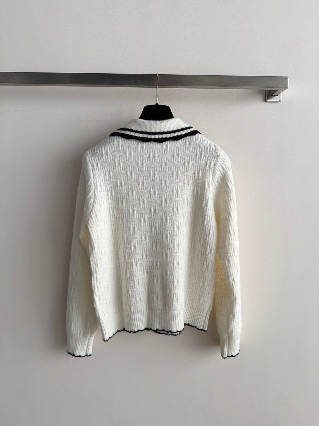 New Letter Embroidered Polo Knit Sweater
