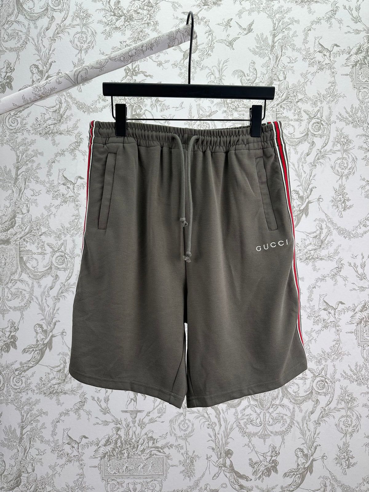 Cotton jacquard embroidered casual shorts