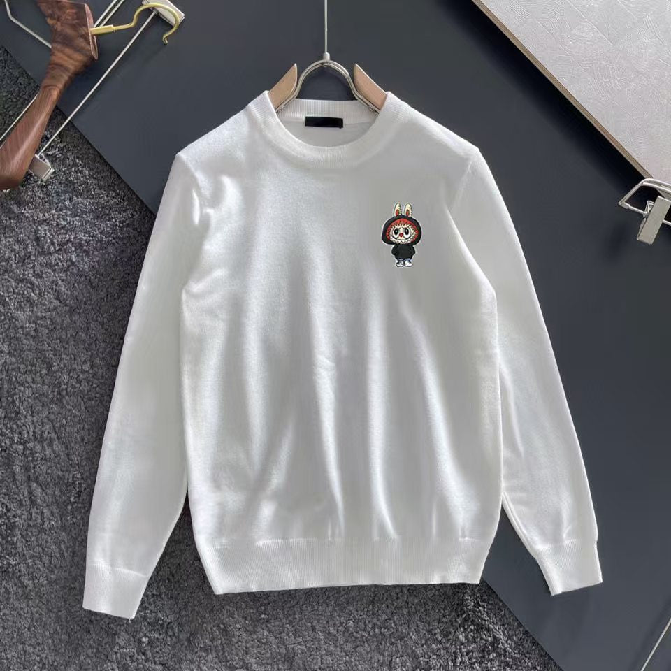 New embroidered round neck sweater