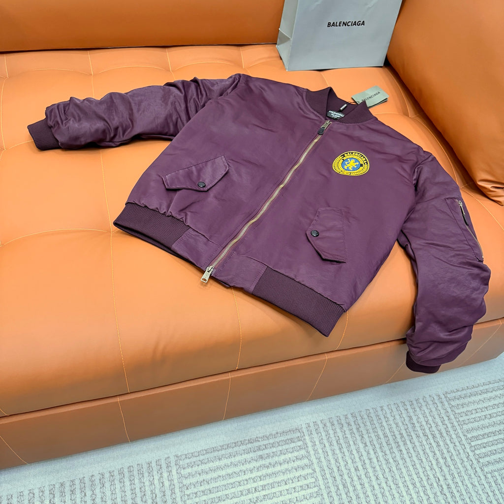 Sheepskin baseball jacket
