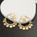 Flower Vine Pattern Large Circle Dynamic Earrings