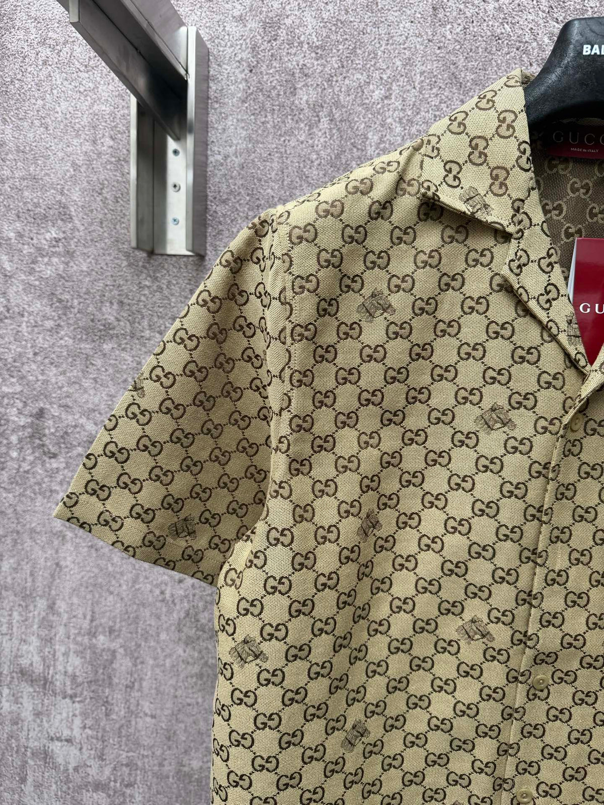 Spring and summer new equestrian embroidery square collar single breasted full printed LOGO short sleeved shirt