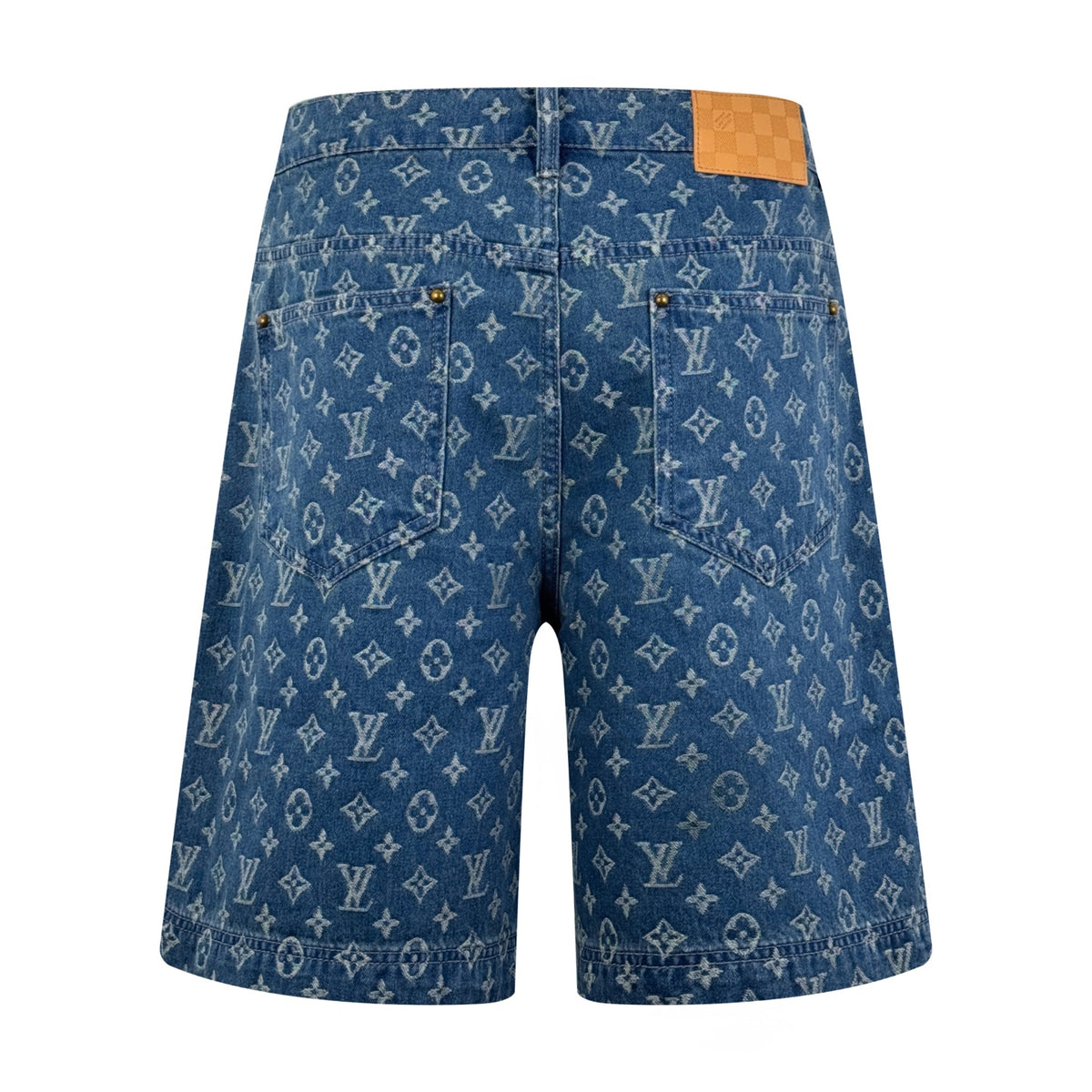 Full printed logo denim shorts