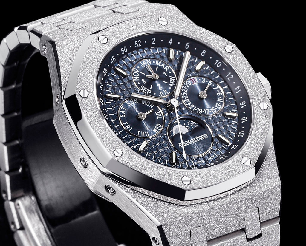 Royal Oak "Frosted Gold" Series (Ref. 26574)—the 41mm "King of Steel Watches" (Custom Frosted Gold Edition)（Blue）