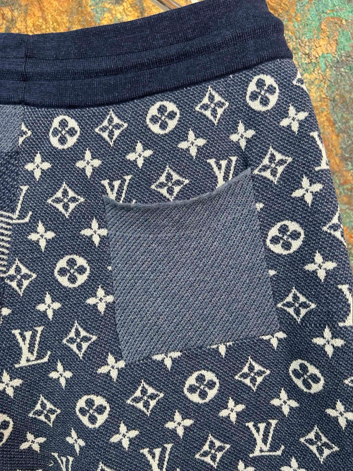 Splicing striped lace up elastic waist knitted casual shorts