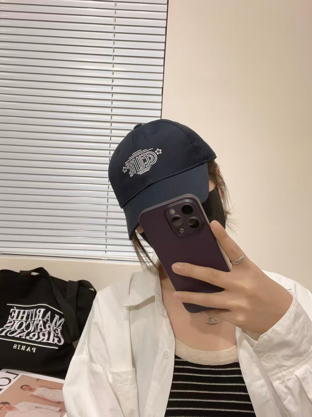 Embroidered letter baseball cap