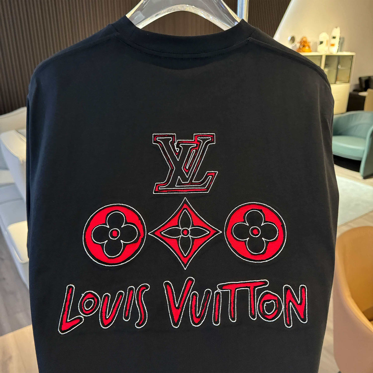 26ss new embroidery craft logo letter short sleeved shirt