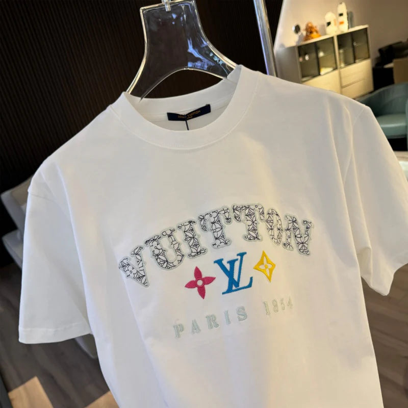 2026 New Embroidered Letter T-Shirt