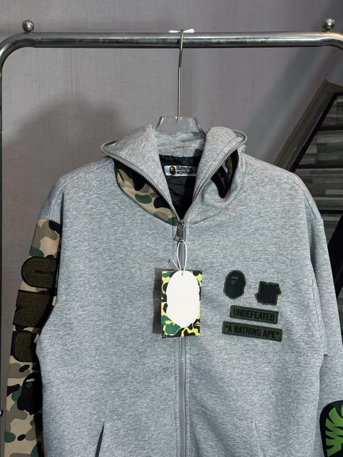 Smiling hooded zipper jacket