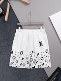 Straight striped spliced quick drying beach shorts