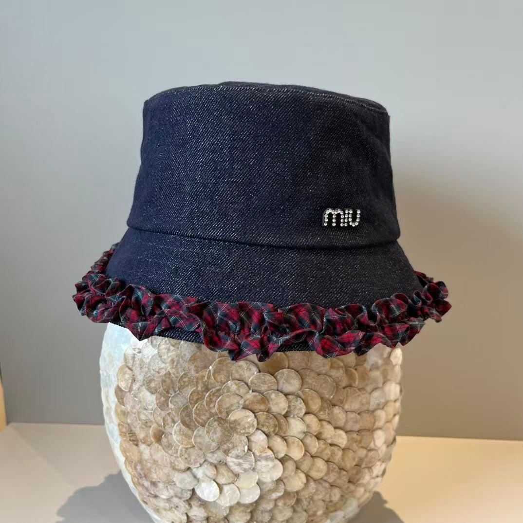 New lace denim fisherman hat