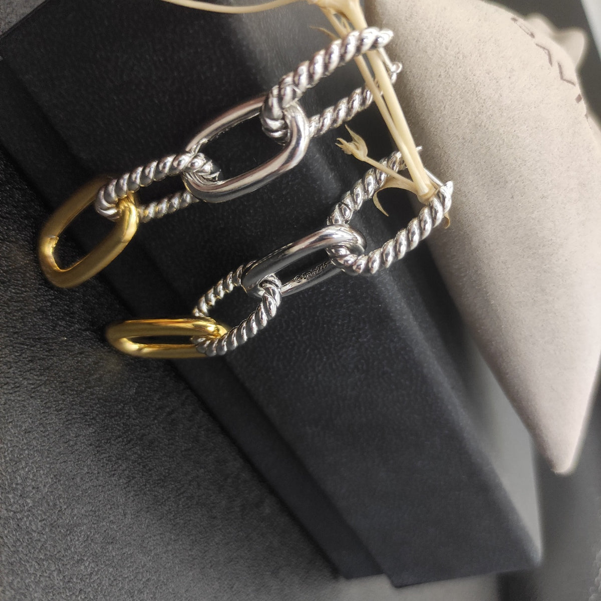 Color coded button buckle earrings