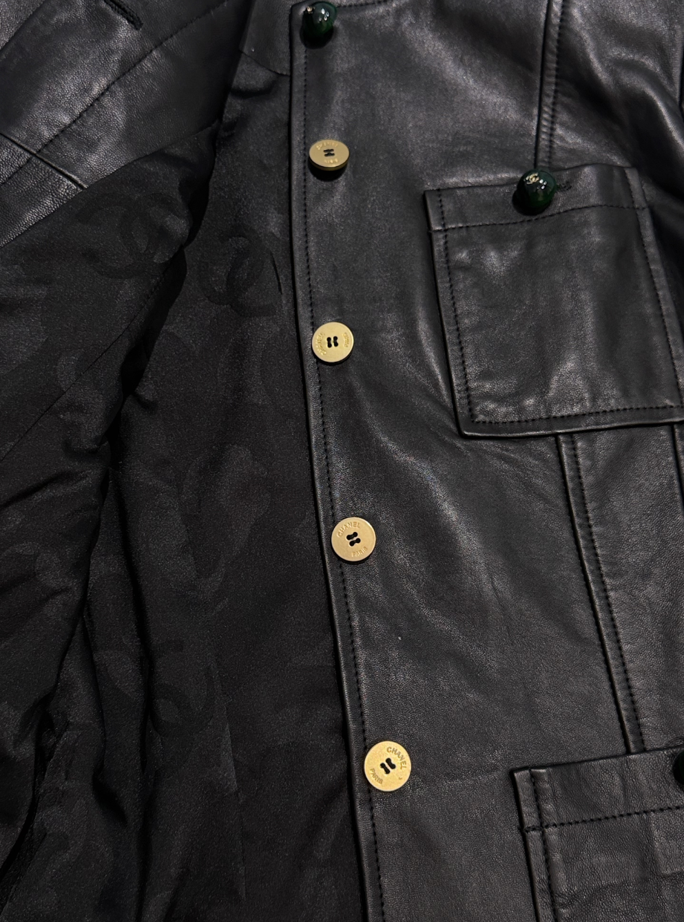 Women’s Vintage Smooth Leather-Look Jacket, Round Collar & Multi Pocket Design