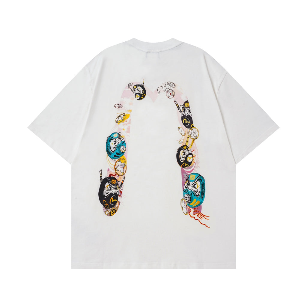 Printed casual loose round neck short sleeved T-shirt