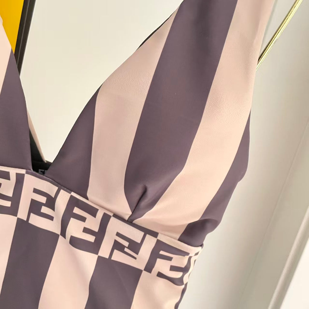 New striped one-piece swimsuit