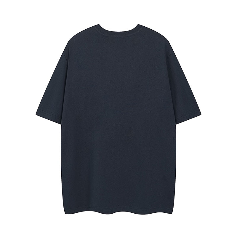 Spring and summer new style horseneck button print round neck short sleeved T-shirt