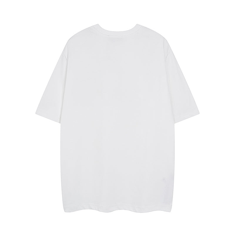 Spring and summer new style horseneck button print round neck short sleeved T-shirt