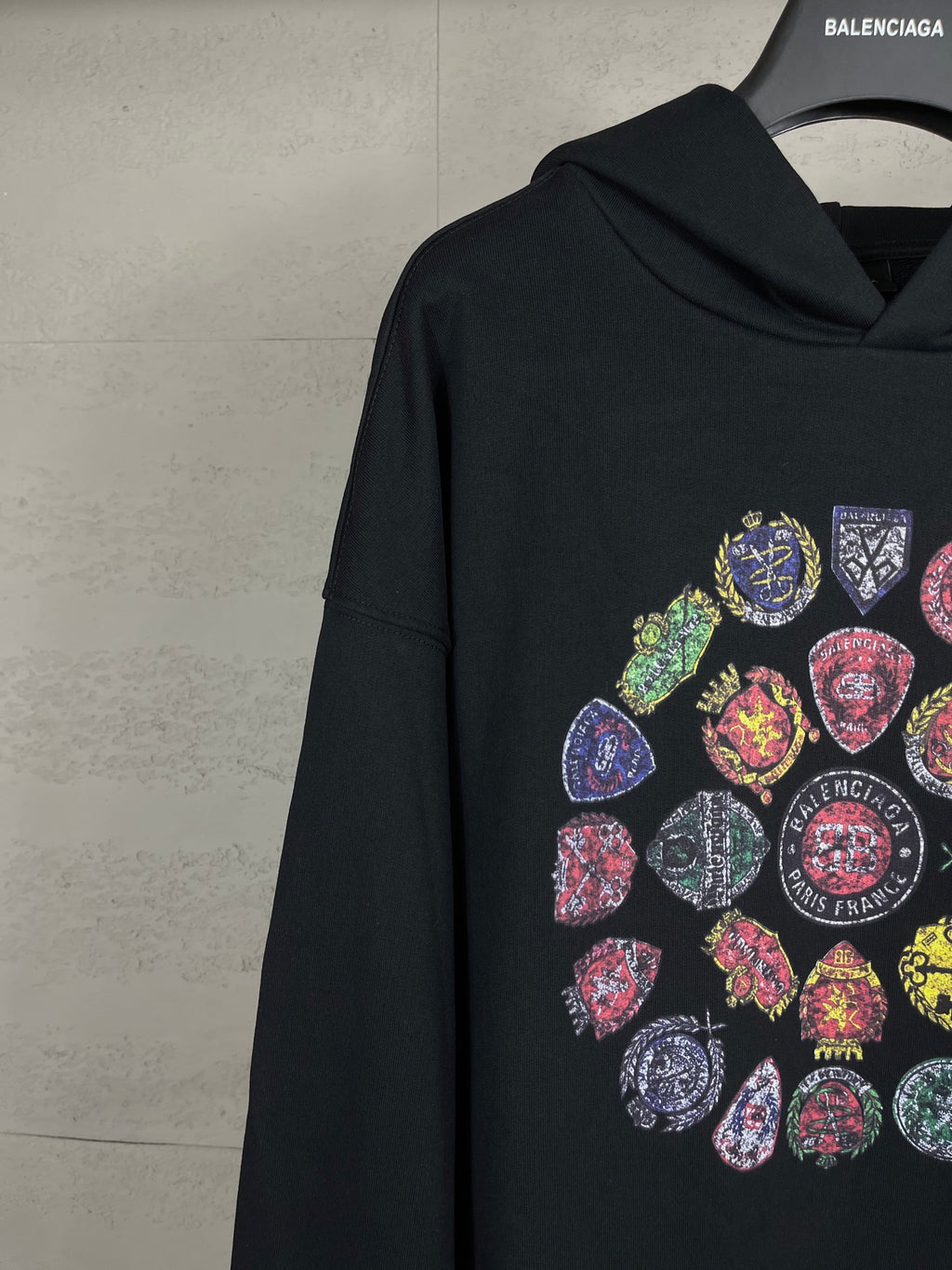 Computer direct printing hooded long sleeved sweatshirt
