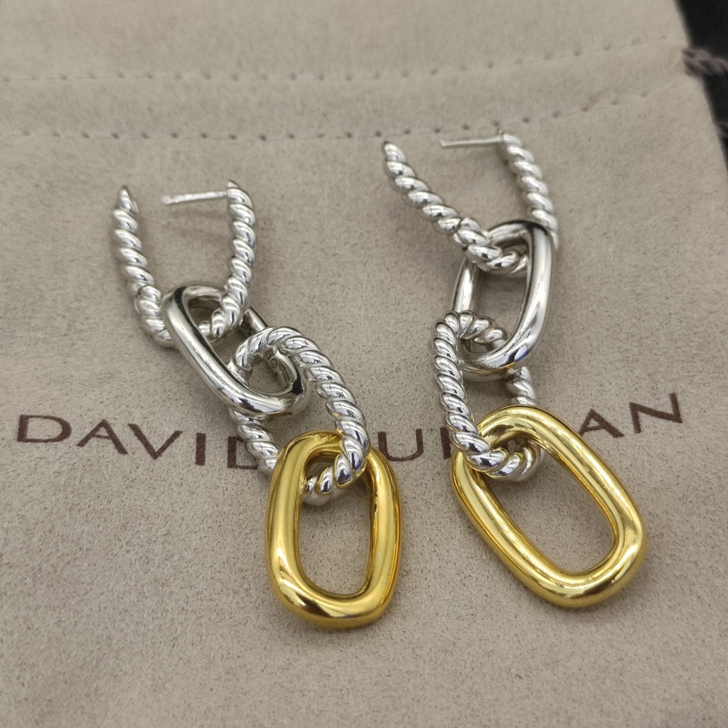 Color coded button buckle earrings