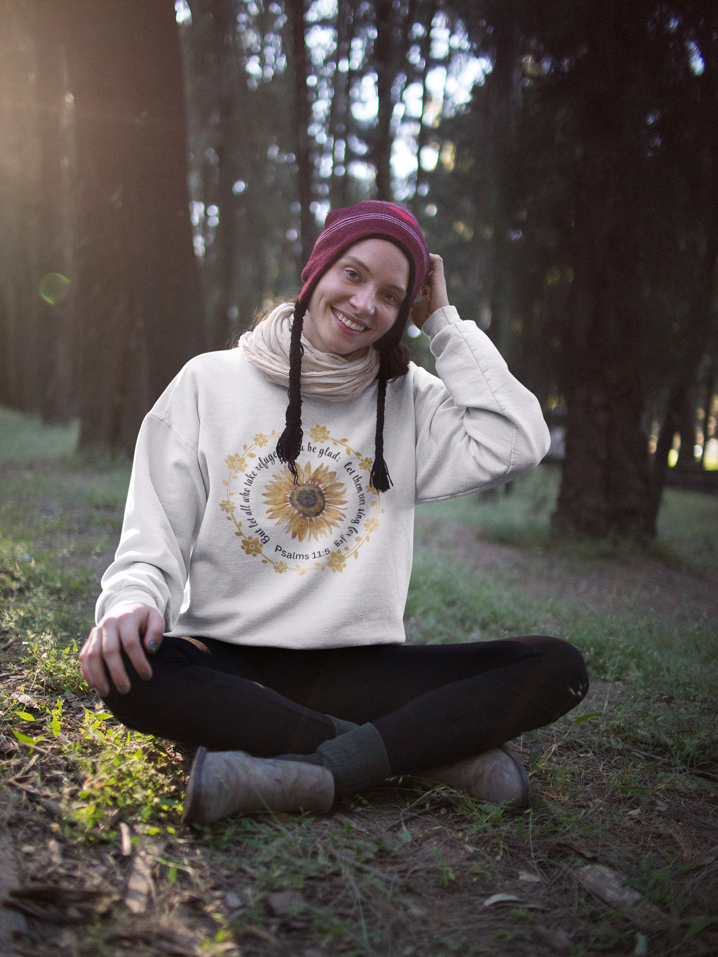 God is My Refuge Sweatshirt Cozy Christian Sweatshirt