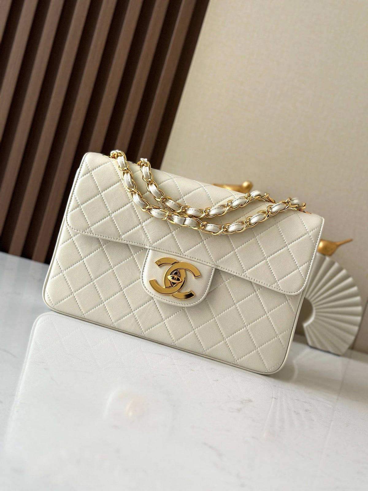 2026 Classic Flap Bag 30cm Lambskin Gold Hardware