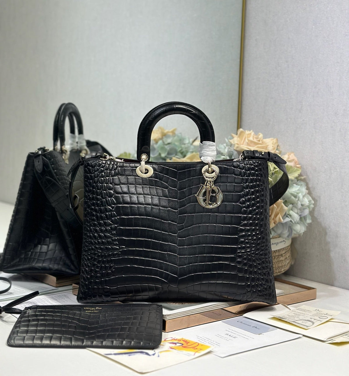 2026 Toujours Bag Black Embossed Calfskin 288195