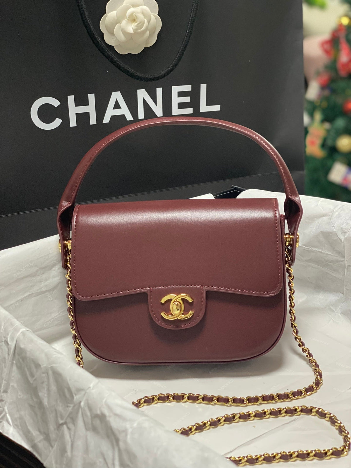 2026 Flap Bag 17cm Lambskin Gold Hardware