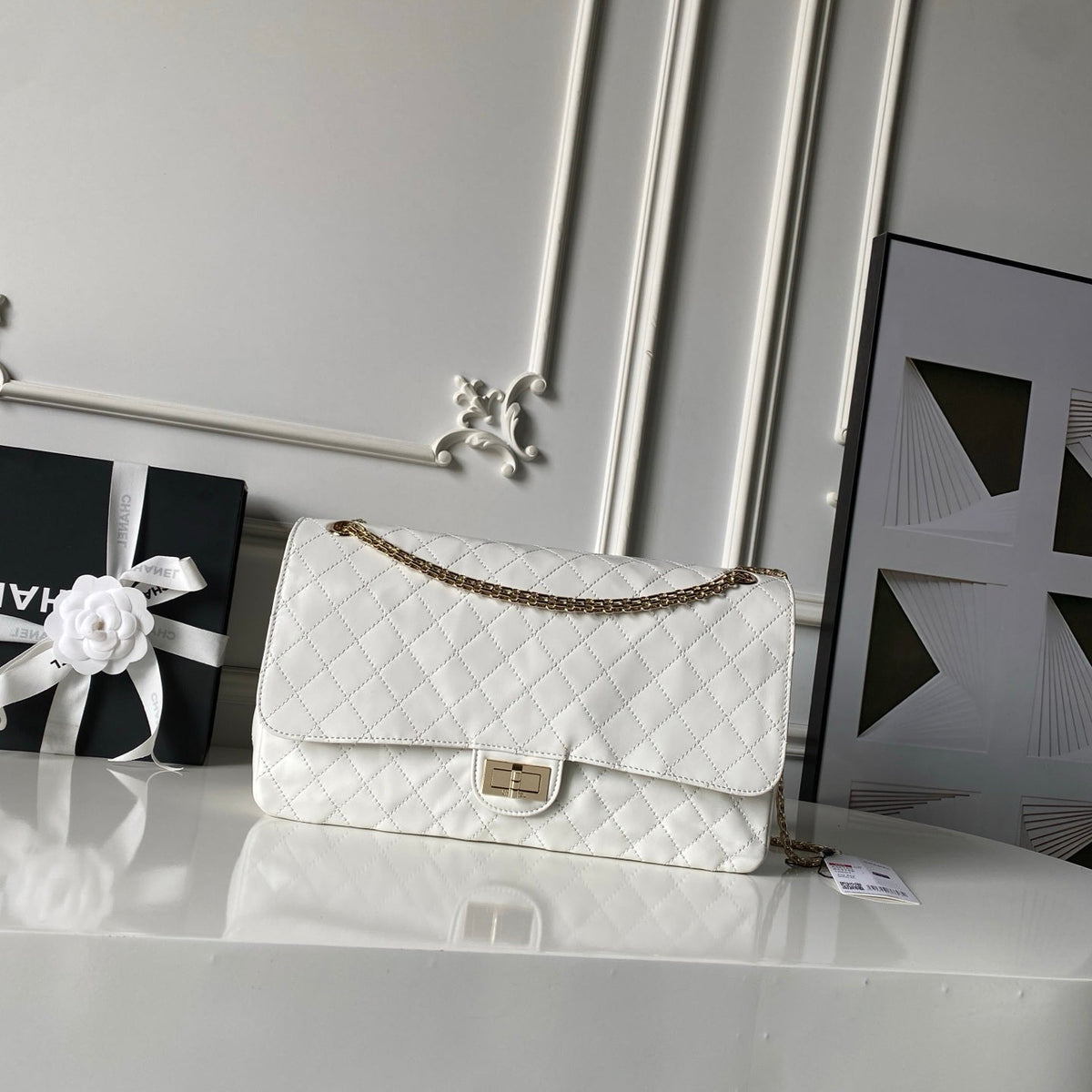 2026 Crushed Classic 2.55 Bag 31cm Calfskin