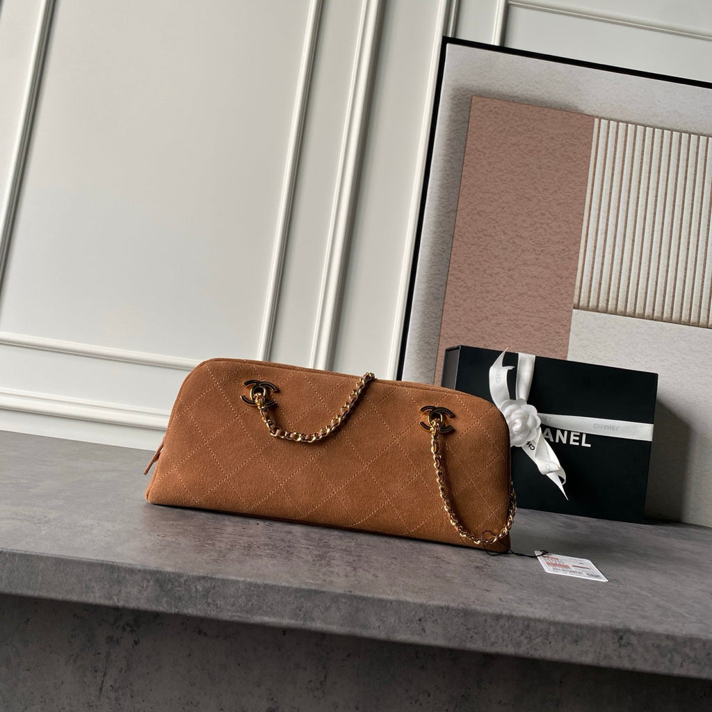 2026 Bowling Bag 32cm Suede Leather