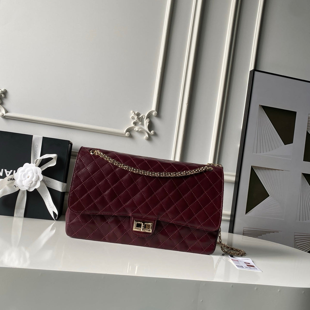 2026 Crushed Classic 2.55 Bag 31cm Calfskin