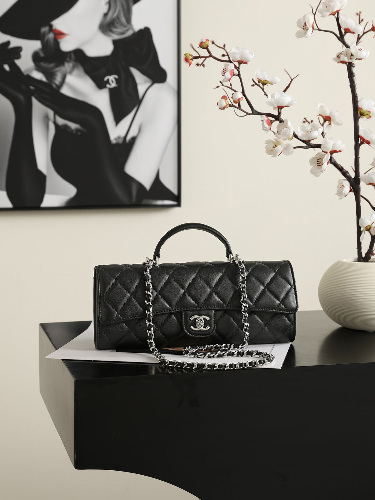 2026 Classic Top Handle Bag 25cm Calfskin