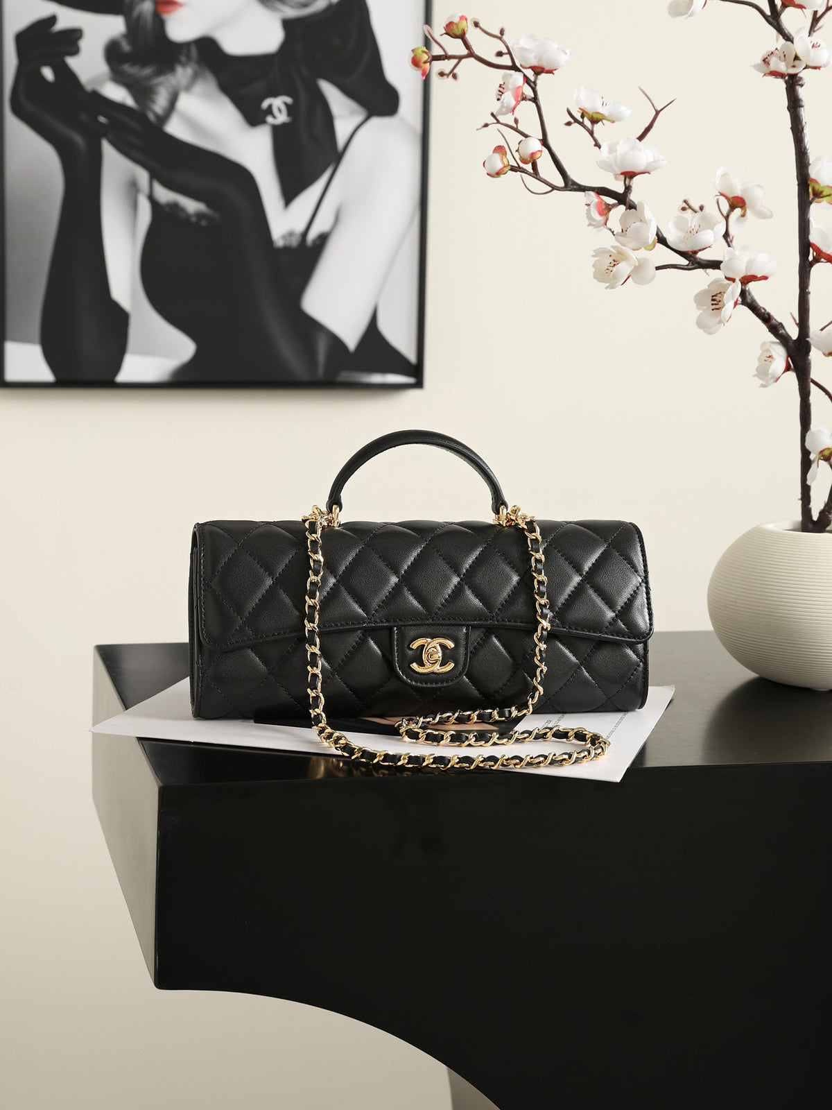 2026 Classic Top Handle Bag 25cm Calfskin