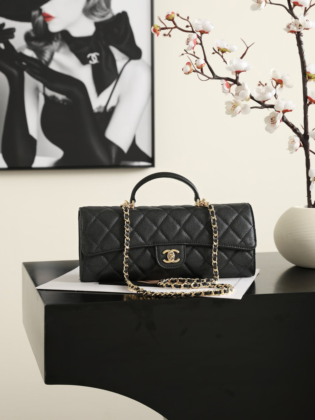 2026 Classic Top Handle Bag 25cm Calfskin