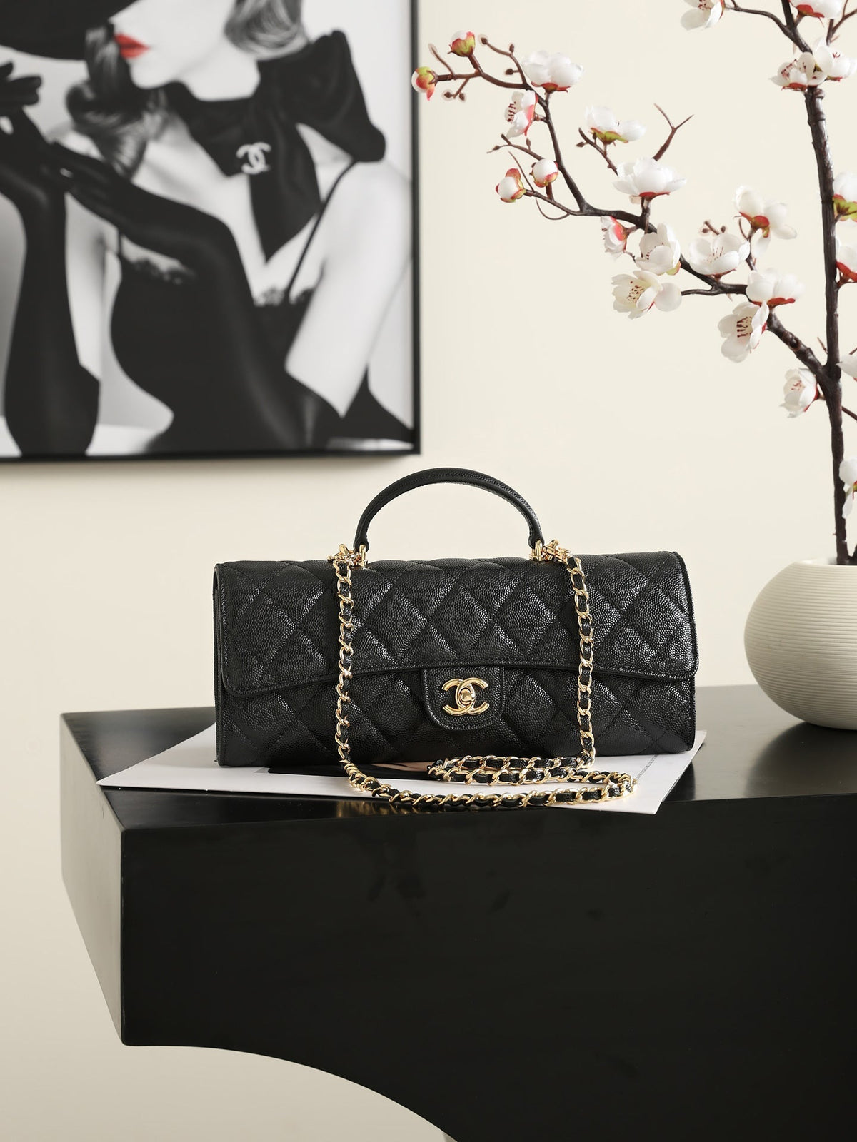 2026 Classic Top Handle Bag 25cm Calfskin