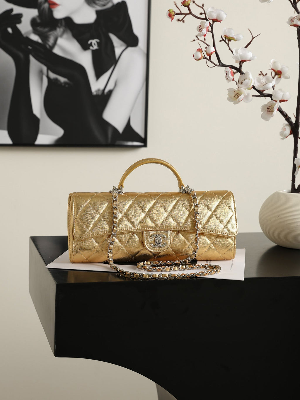 2026 Classic Top Handle Bag 25cm Calfskin