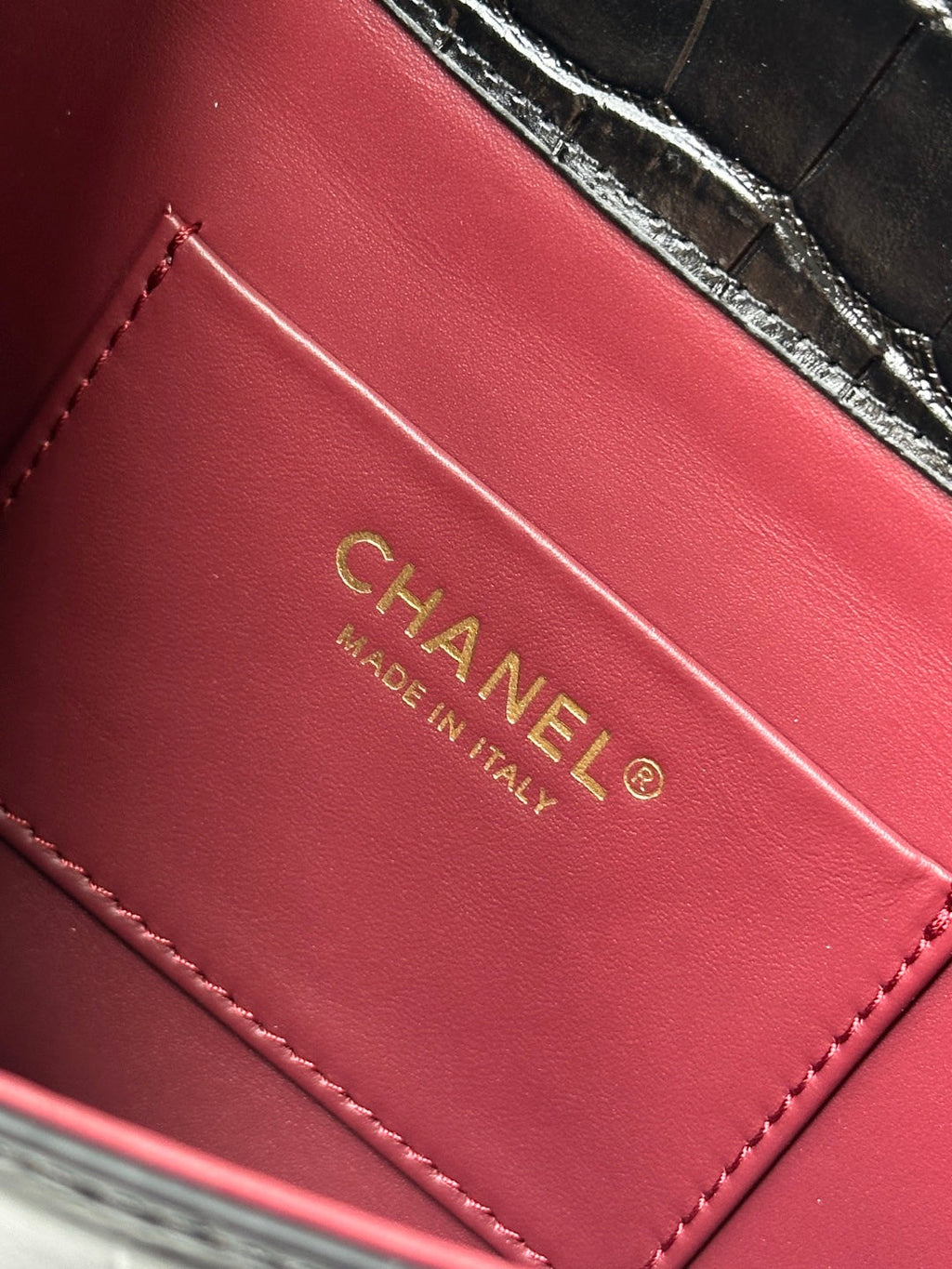 2026 Crocodile Embossed Flap Bag 26cm Calfskin