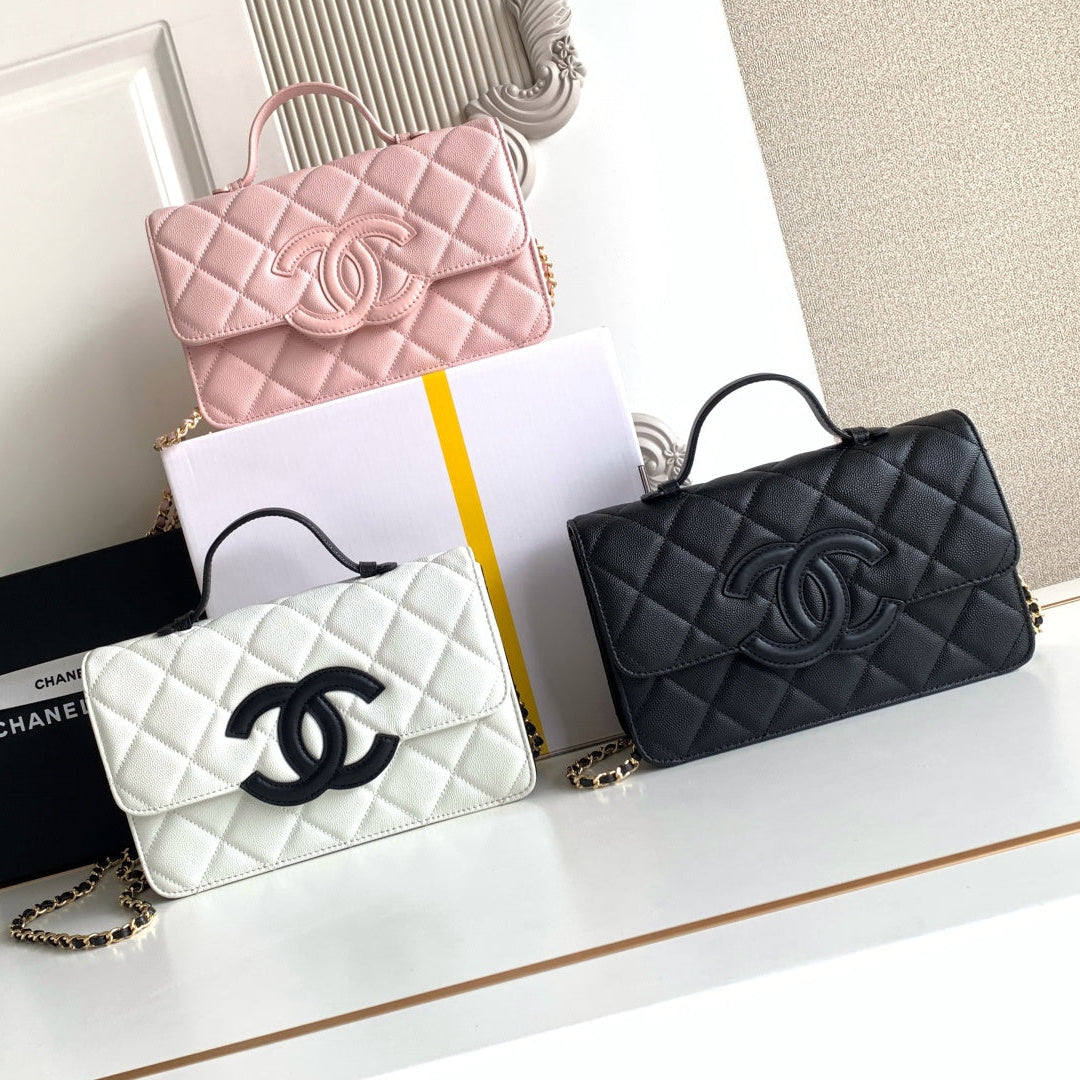2026 Flap Bag 24cm Pebbled Calfskin