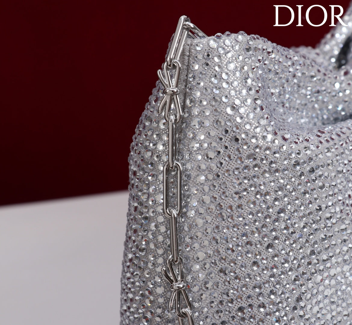 2026 Strass Embellished Bow Bag Leather 160744