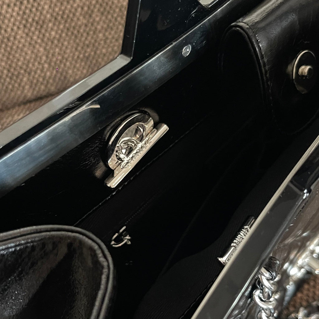 2026 CC Delivery Tote Bag 30cm Black Glossy Calfskin