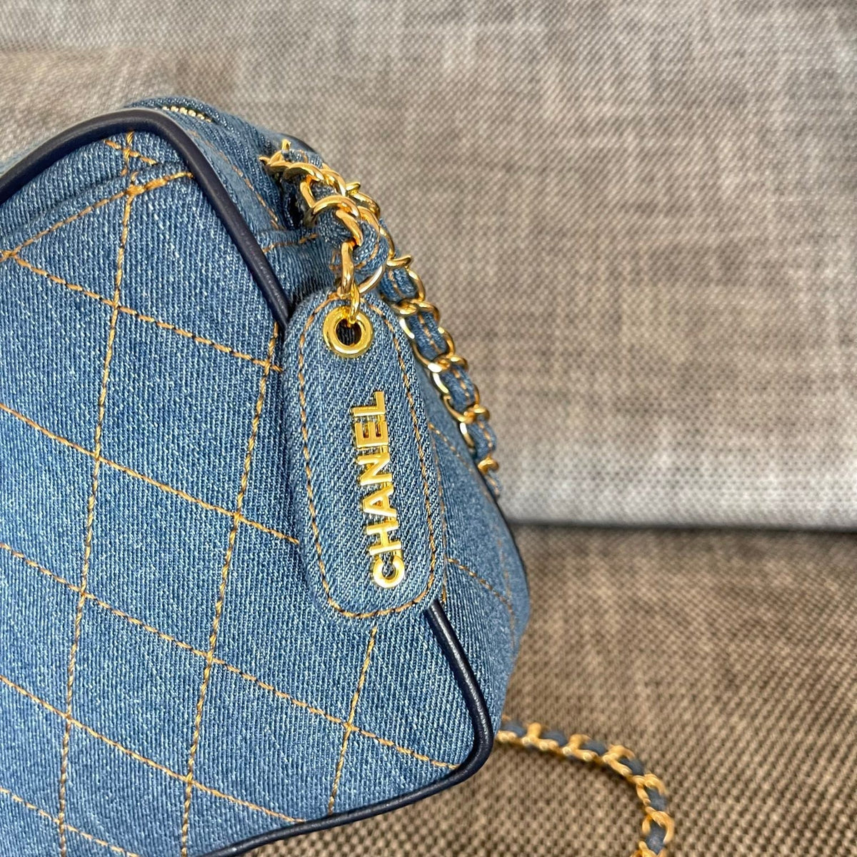 2026 Camera Bag 17.5cm Blue Denim Leather