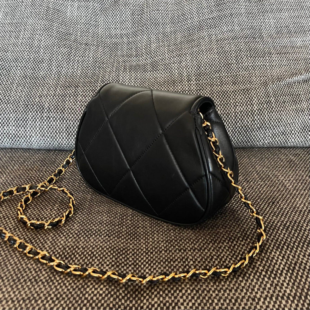 2026 Matelasse Coco Mark Bag 22cm Black Lambskin