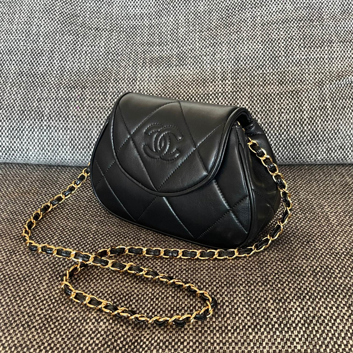 2026 Matelasse Coco Mark Bag 22cm Black Lambskin