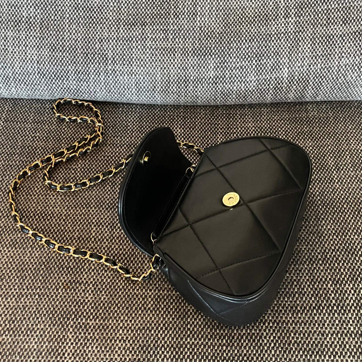 2026 Matelasse Coco Mark Bag 22cm Black Lambskin