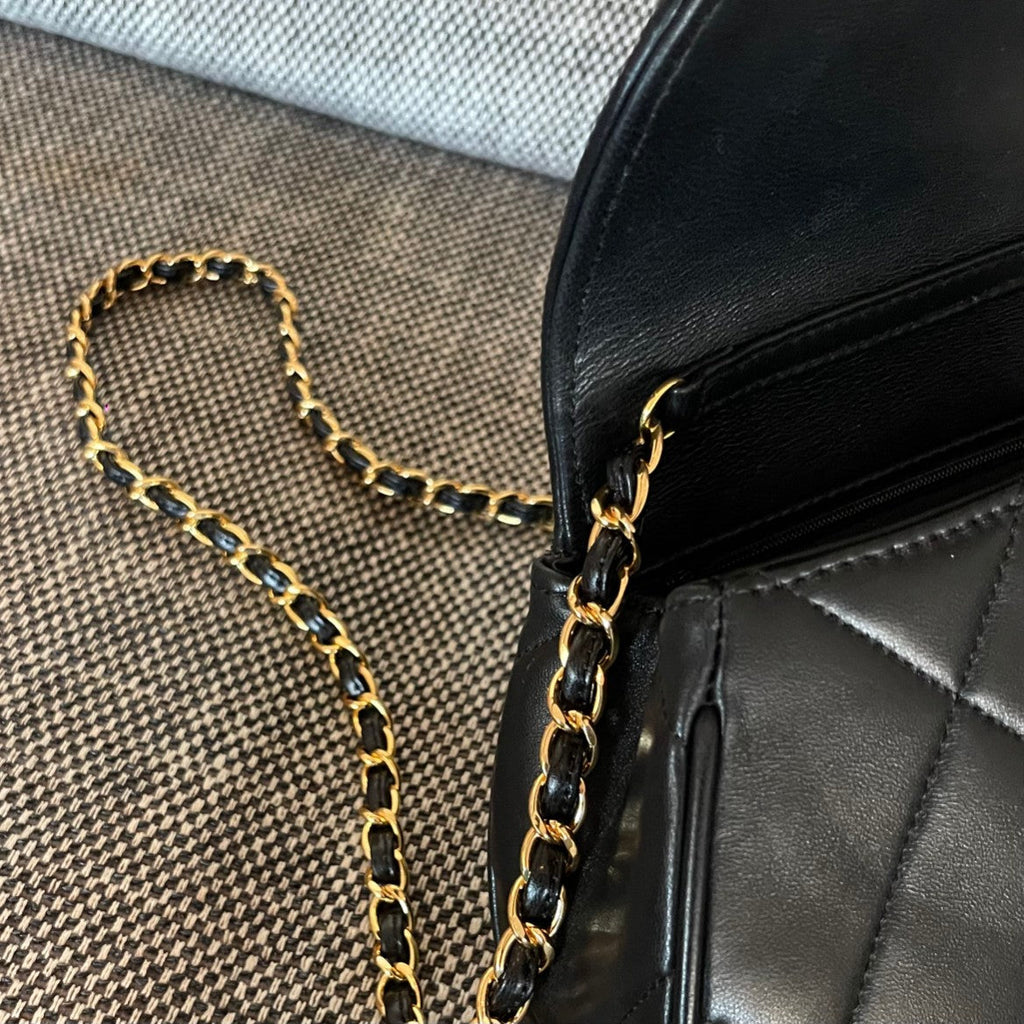 2026 Matelasse Coco Mark Bag 22cm Black Lambskin