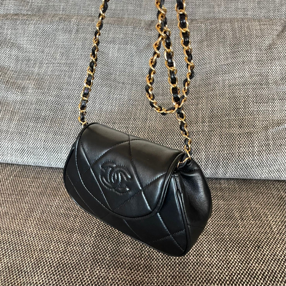 2026 Matelasse Coco Mark Bag 22cm Black Lambskin